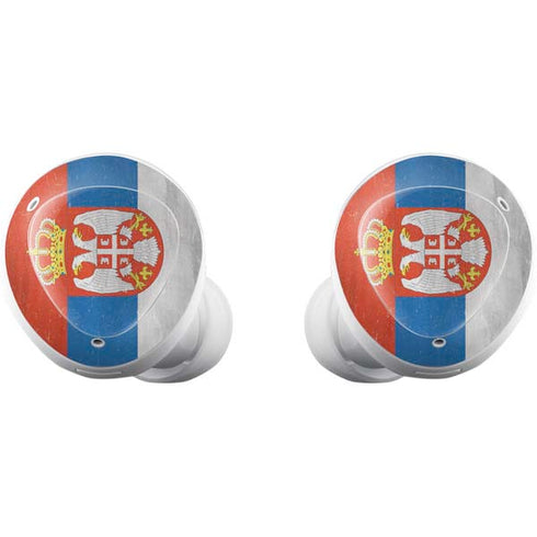 Serbia Flag Distressed Galaxy Buds Plus Skin